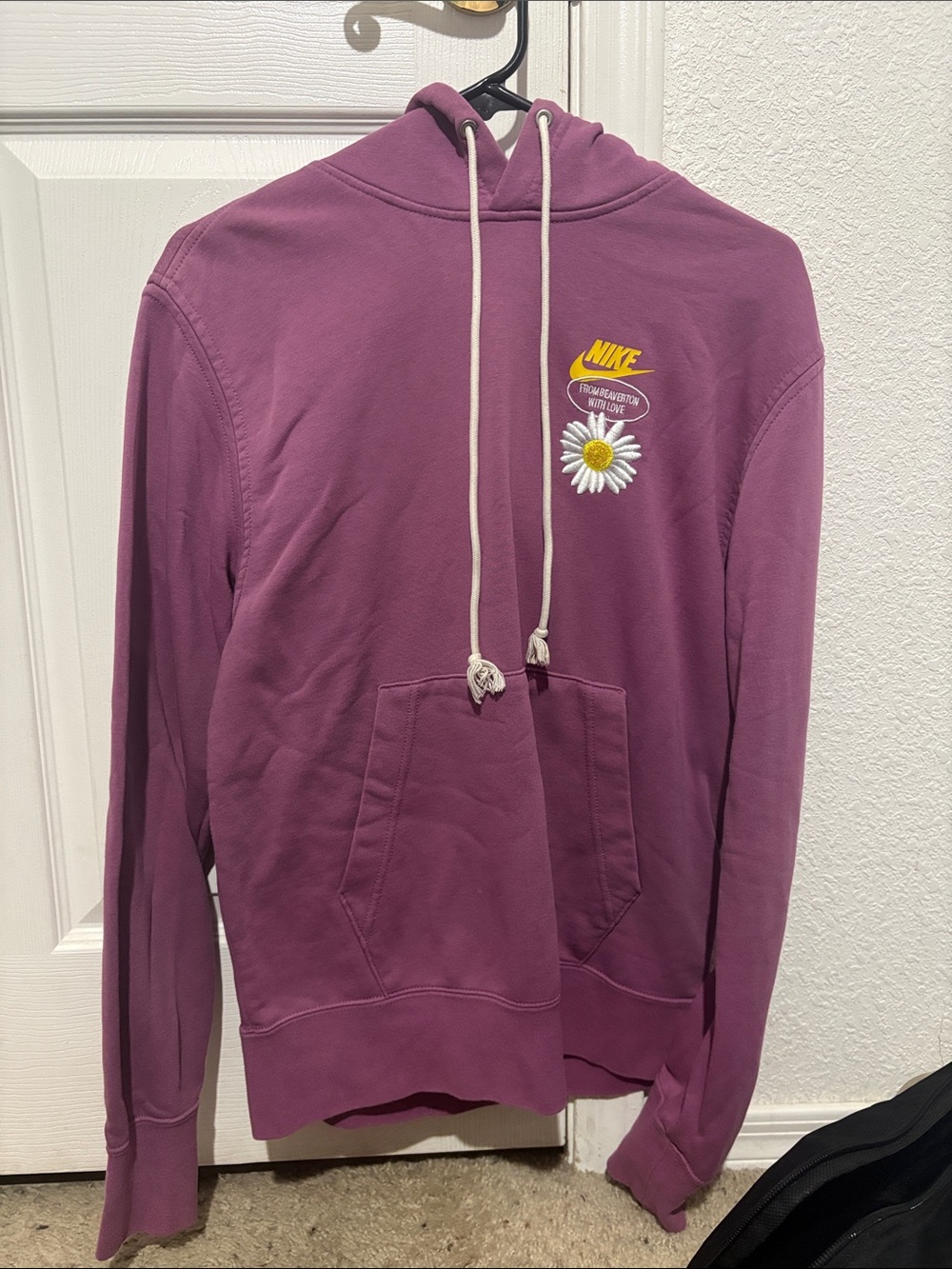 Nike Men’s Purple Crewneck Hoodie with Daisy & Yellow Logo